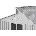 Abri de jardin en aluminium gris avec puits de lumière 5,33m² + kit fondation - DURAMAX	
