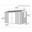 Abri de jardin en aluminium gris avec puits de lumière 7,27m² + kit fondation - DURAMAX