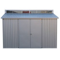 Abri de jardin en aluminium gris avec puits de lumière 7,27m² + kit fondation - DURAMAX