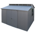 Abri de jardin en aluminium gris avec puits de lumière 7,27m² + kit fondation - DURAMAX