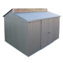Abri de jardin en aluminium gris avec puits de lumière 7,27m² + kit fondation - DURAMAX