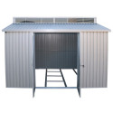 Abri de jardin en aluminium gris avec puits de lumière 7,27m² + kit fondation - DURAMAX