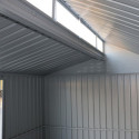 Abri de jardin en aluminium gris avec puits de lumière 7,27m² + kit fondation - DURAMAX