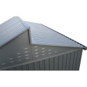 Abri de jardin en aluminium gris avec puits de lumière 7,27m² + kit fondation - DURAMAX