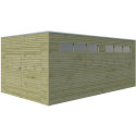 Garage Qube 15,3m² en bois traité autoclave + fenêtre – Gardenas