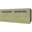 Garage Qube 15,3m² en bois traité autoclave + fenêtre – Gardenas