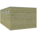 Garage Qube 15,3m² en bois traité autoclave + fenêtre – Gardenas