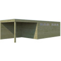 Garage Qube 15,3m² + extension 300cm en bois traité autoclave + fenêtre – Gardenas