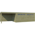 Garage Qube 15,3m² + extension 300cm en bois traité autoclave + fenêtre – Gardenas