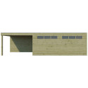 Garage Qube 15,3m² + extension 300cm en bois traité autoclave + fenêtre – Gardenas