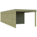 Garage Qube 15,3m² + extension 300cm en bois traité autoclave + fenêtre – Gardenas