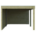 Garage Qube 15,3m² + extension 600cm en bois traité autoclave + fenêtre – Gardenas