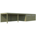 Garage Qube 15,3m² + extension 600cm en bois traité autoclave + fenêtre – Gardenas