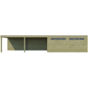 Garage Qube 15,3m² + extension 600cm en bois traité autoclave + fenêtre – Gardenas