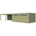 Garage Qube 15,3m² + extension 600cm en bois traité autoclave + fenêtre – Gardenas