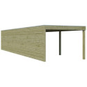 Garage Qube 15,3m² + extension 600cm en bois traité autoclave + fenêtre – Gardenas