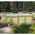 Piscine octogonale en bois Ø633xH111cm liner gris Pool X4 - Karibu