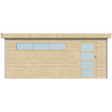 Garage Kasuko 17,39m² en bois massif 28mm + 2 portes et fenêtre – Gardenas