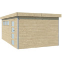 Garage Kasuko 17,39m² en bois massif 28mm + 2 portes et fenêtre – Gardenas