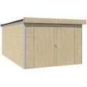 Garage Kasuko 17,39m² en bois massif 28mm + 2 portes et fenêtre – Gardenas