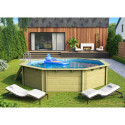 Piscine octogonale en bois Ø547xH111cm liner bleu Pool 3 Classic - Karibu