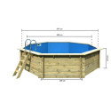 Piscine octogonale en bois Ø547xH111cm liner bleu Pool 3 Classic - Karibu