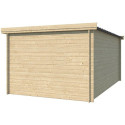 Garage Oregon 16,41m² en bois massif 28mm avec emboitement 3D + 2 portes et fenêtre – Gardenas