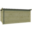 Garage Oregon 16,41m² en bois traité 28mm avec emboitement 3D + 2 portes et fenêtre – Gardenas