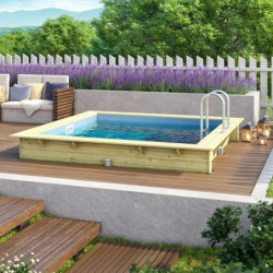 Piscine rectangulaire en bois 44mm Größe 1 - Karibu
