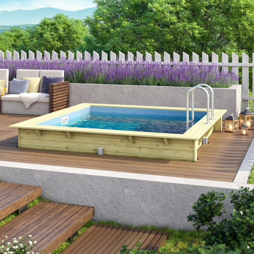 Piscine rectangulaire en bois 44mm Größe 1 - Karibu