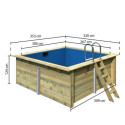 Piscine rectangulaire en bois 44mm Größe 1 - Karibu