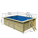 Piscine rectangulaire en bois 44mm Größe 2 - Karibu