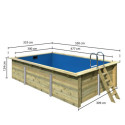 Piscine rectangulaire en bois 44mm Größe 3 - Karibu