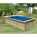 Piscine rectangulaire en bois 44mm Größe 3 avec deux terrasses - Karibu