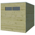 Abri Qube 6,3m² en bois traité autoclave 27mm avec porte simple battante + fenêtre – Gardenas