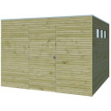 Abri Qube 9m² en bois traité autoclave 27mm avec porte simple battante + fenêtre – Gardenas