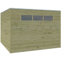 Abri Qube 9m² en bois traité autoclave 27mm avec porte simple battante + fenêtre – Gardenas