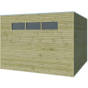 Abri Qube 9m² en bois traité autoclave 27mm avec porte simple battante + fenêtre – Gardenas