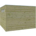 Abri Qube 9m² en bois traité autoclave 27mm avec porte simple battante + fenêtre – Gardenas