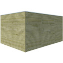 Abri Qube 12,6m² en bois traité autoclave 27mm avec porte double battante + fenêtre – Gardenas