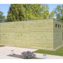 Abri Qube 15,3m² en bois en bois traité autoclave 27mm + fenêtre – Gardenas
