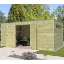 Abri Qube 15,3m² en bois en bois traité autoclave 27mm + fenêtre – Gardenas