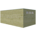 Abri Qube 15,3m² en bois en bois traité autoclave 27mm + fenêtre – Gardenas