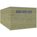 Abri Qube 15,3m² en bois en bois traité autoclave 27mm + fenêtre – Gardenas