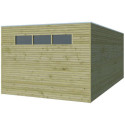 Abri Qube 15,3m² en bois en bois traité autoclave 27mm + fenêtre – Gardenas
