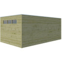 Abri Qube 15,3m² en bois en bois traité autoclave 27mm + fenêtre – Gardenas
