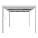 Pergola bioclimatique en aluminium blanc 300x300cm avec lames blanches TORINAS - Essency