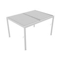 Pergola bioclimatique en aluminium blanc 300x300cm avec lames blanches TORINAS - Essency