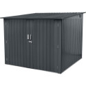 Abri pour 4 vélos en métal anthracite 4,2m² + kit d'ancrage X-METAL