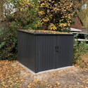 Abri pour 4 vélos en métal anthracite 4,2m² + kit d'ancrage X-METAL